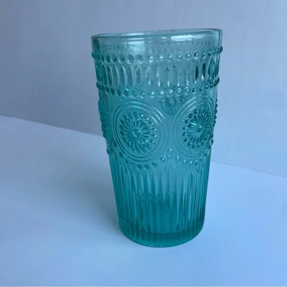 The Pioneer Woman NWOT Vintage Style Blue Glass Hobnail Tumbler Set of 4 - Picture 5 of 7